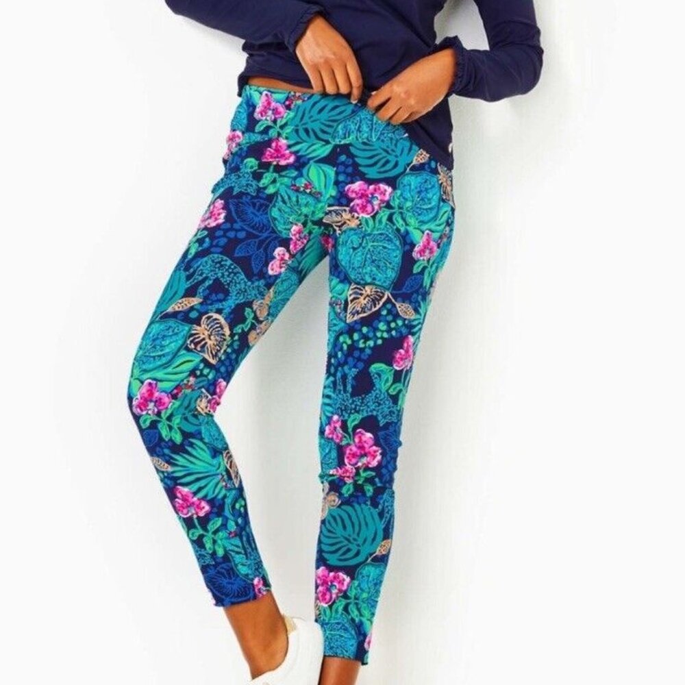 EUC Lilly Pulitzer Weekender High Rise Legging Low Tide Navy XXL